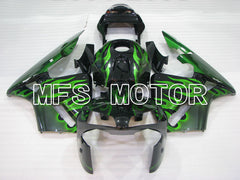 Honda CBR600RR 2003-2004 ABS Injection Fairing - Flame - Green Black - MFS2124 - Fairings Kit