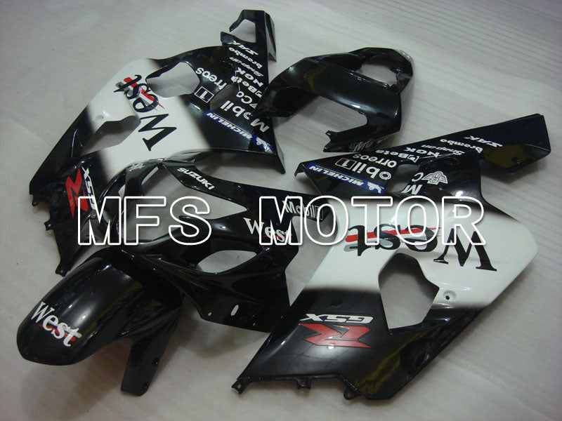 Suzuki GSXR600 GSXR750 2004-2005 Injection ABS Fairing - West - Black White - MFS2284 - Fairings Kit