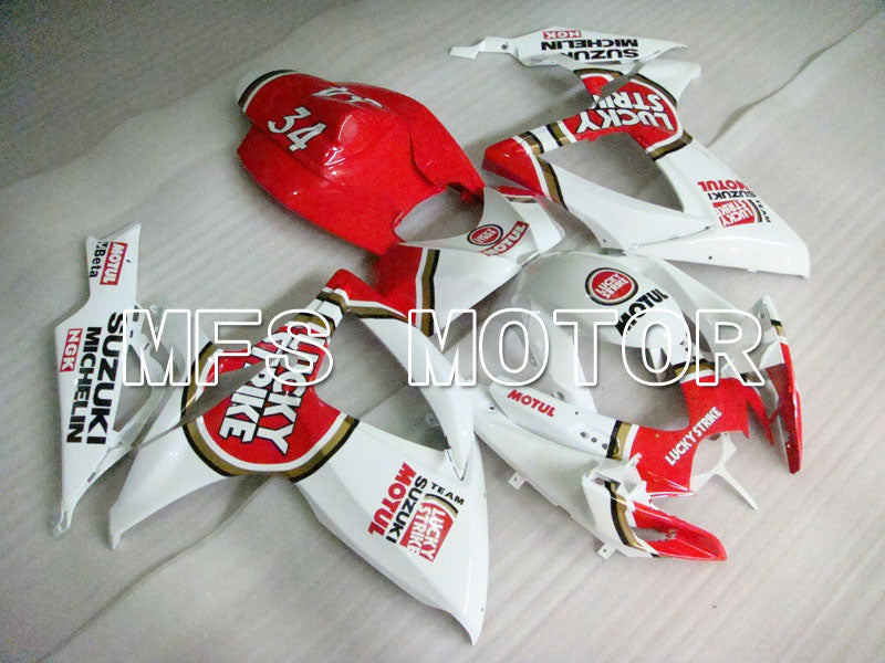 Suzuki GSXR600 GSXR750 2006-2007 Injection ABS Fairing - Lucky Strike - White Red - MFS2347 - Fairings Kit