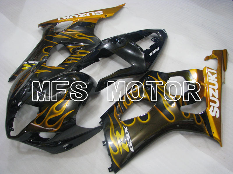 Suzuki GSXR1000 2003-2004 Injection ABS Fairing - Flame - Black Yellow - MFS2577 - Fairings Kit
