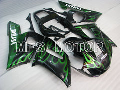 Yamaha YZF-R6 1998-2002 Injection ABS Fairing - Flame - Black Green - MFS3520 - Fairings Kit