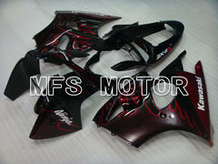 Kawasaki NINJA ZX6R 2000-2002 Injection ABS Fairing - Flame - Black Red - MFS3637 - Fairings Kit