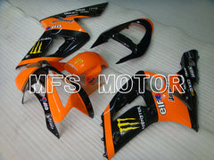 Kawasaki NINJA ZX6R 2003-2004 Injection ABS Fairing - Monster - Black Orange - MFS3716 - Fairings Kit