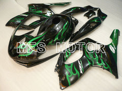 Yamaha YZF-600R 1997-2007 Injection ABS Fairing - Flame - Green Black - MFS4474 - Fairings Kit