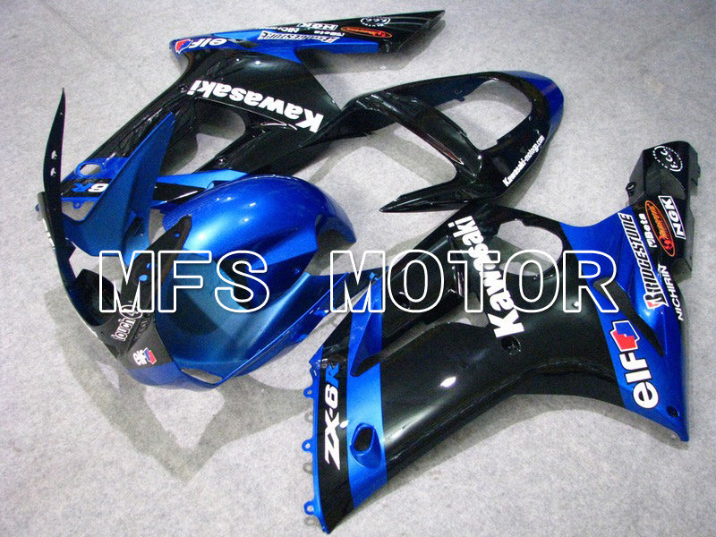 Kawasaki NINJA ZX6R 2003-2004 Injection ABS Fairing - Factory Style - Black Blue - MFS5658 - Fairings Kit