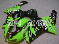 Kawasaki NINJA ZX6R 2007-2008 Injection ABS Fairing - Monster - Black Green - MFS5760 - Fairings Kit