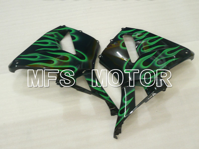 Honda CBR600RR 2003-2004 ABS Injection Fairing - Flame - Black Green - MFS2105 - Fairings Kit