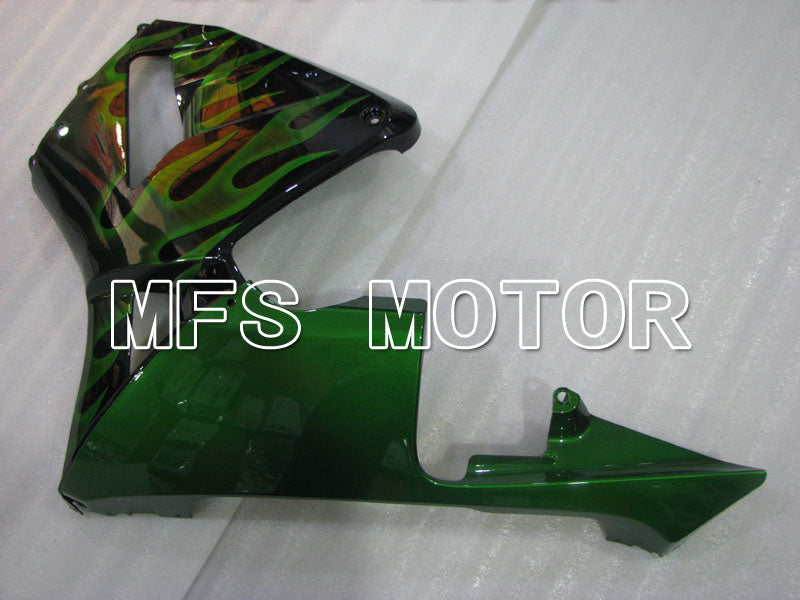 Honda CBR600RR 2003-2004 ABS Injection Fairing - Flame - Green Black - MFS2124 - Fairings Kit