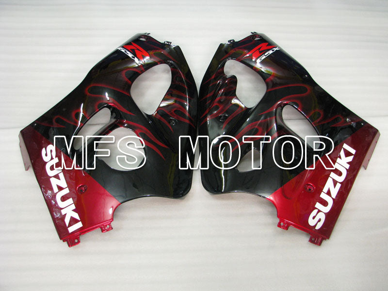 Suzuki GSXR600 1997-2000 ABS Fairing - Flame - Black Red - MFS2563 - Fairings Kit
