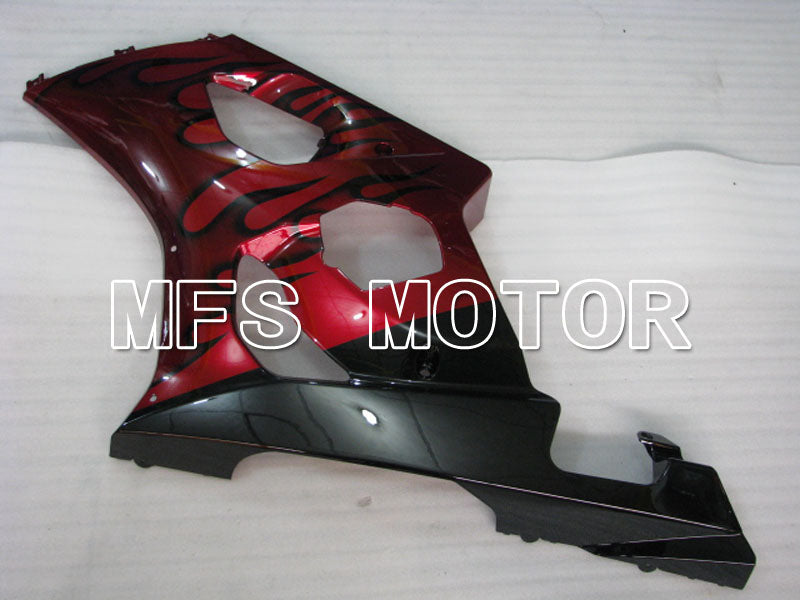 Suzuki GSXR1000 2003-2004 Injection ABS Fairing - Flame - Black Red - MFS2578 - Fairings Kit