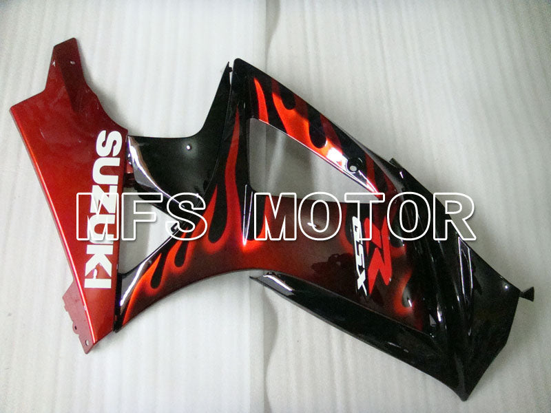 Suzuki GSXR1000 2007-2008 Injection ABS Fairing - Flame - Black Red - MFS2669 - Fairings Kit