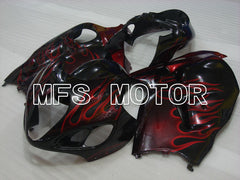 Suzuki GSXR1300 Hayabusa 1999-2007 Injection ABS Fairing - Flame - Black Red - MFS2771 - Fairings Kit