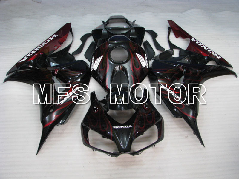 Honda CBR1000RR 2006-2007 Injection ABS Fairing - Flame - Black Red - MFS2881 - Fairings Kit