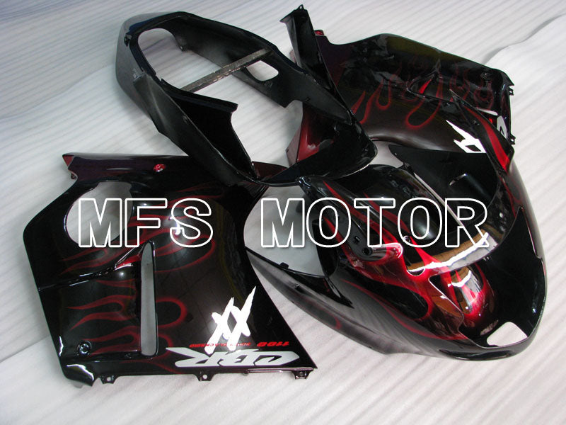 Honda CBR1100XX 1996-2007 Injection ABS Fairing - Flame - Black Red - MFS3249 - Fairings Kit