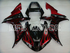 Yamaha YZF-R1 2002-2003 Injection ABS Fairing - Flame - Black Red wine color - MFS3351 - Fairings Kit