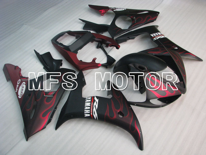 Yamaha YZF-R6 2003-2004 Injection ABS Fairing - Flame - Matte Black Red wine color - MFS3611 - Fairings Kit