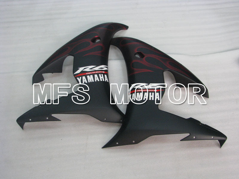Yamaha YZF-R6 2003-2004 Injection ABS Fairing - Flame - Matte Black Red wine color - MFS3611 - Fairings Kit