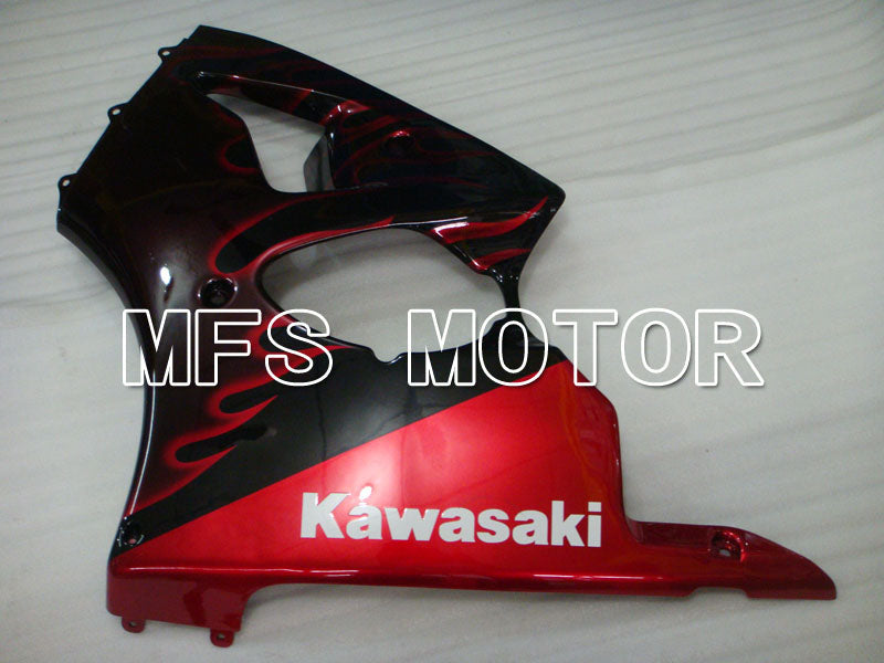 Kawasaki NINJA ZX6R 2000-2002 Injection ABS Fairing - Flame - Black Red - MFS3637 - Fairings Kit