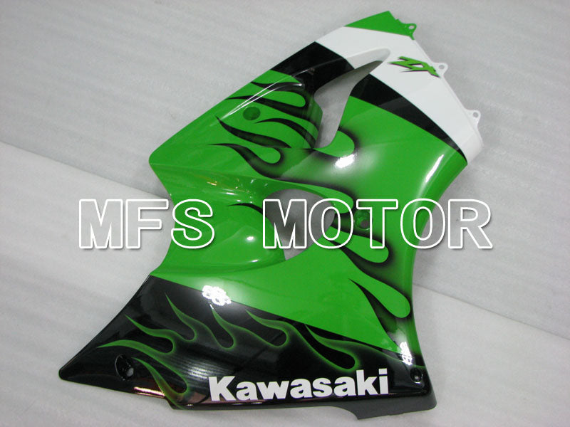 Kawasaki NINJA ZX6R 2000-2002 Injection ABS Fairing - Flame - Black Green - MFS3660 - Fairings Kit