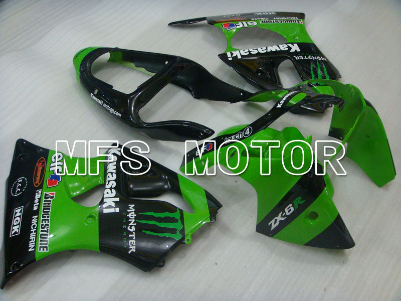 Kawasaki NINJA ZX6R 2000-2002 Injection ABS Fairing - Monster - Black Green - MFS3688 - Fairings Kit