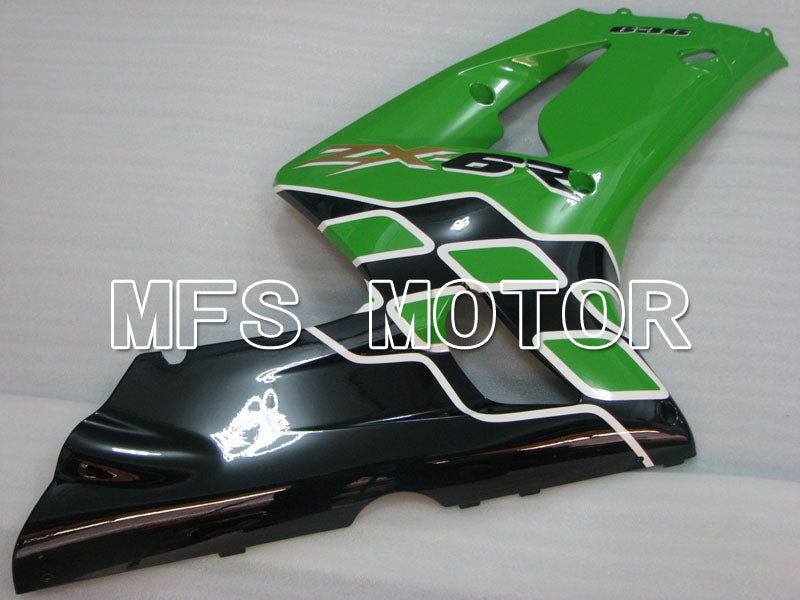 Kawasaki NINJA ZX6R 2003-2004 Injection ABS Fairing - Factory Style - Black Green - MFS3705 - Fairings Kit