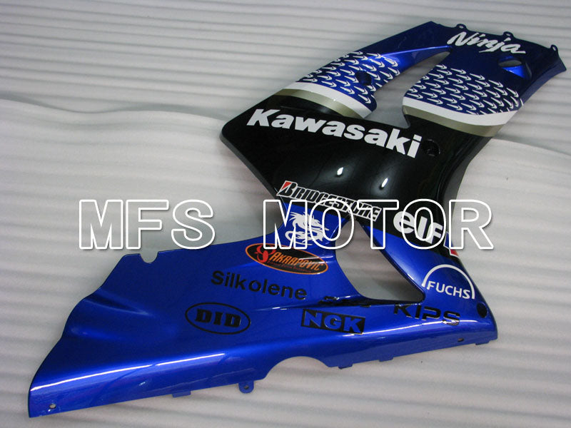 Kawasaki NINJA ZX6R 2003-2004 Injection ABS Fairing - Factory Style - Black Blue - MFS3717 - Fairings Kit