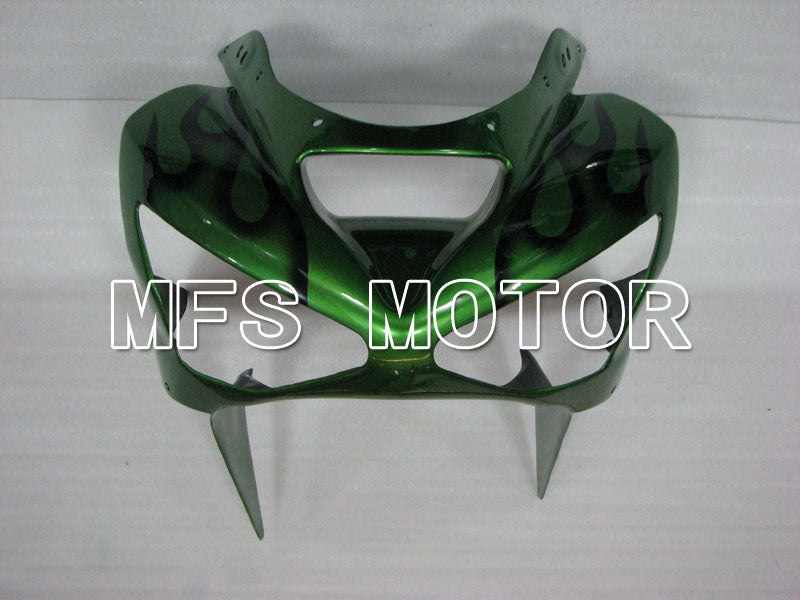 Kawasaki NINJA ZX6R 2003-2004 Injection ABS Fairing - Flame - Black Green - MFS3725 - Fairings Kit