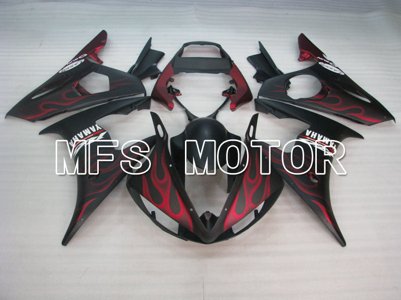 Yamaha YZF-R6 2005 Injection ABS Fairing - Flame - Red Black Matte - MFS3737 - Fairings Kit