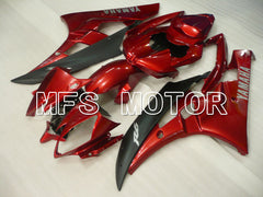 Yamaha YZF-R6 2006-2007 Injection ABS Fairing - Factory Style - Red wine color Black Matte - MFS3759 - Fairings Kit
