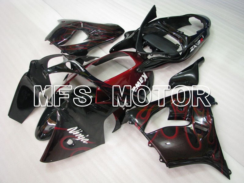 Kawasaki NINJA ZX9R 2000-2001 ABS Fairing - Flame - Black Red - MFS3830 - Fairings Kit