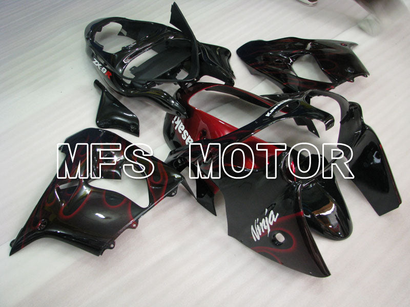 Kawasaki NINJA ZX9R 2000-2001 ABS Fairing - Flame - Black Red - MFS3830 - Fairings Kit