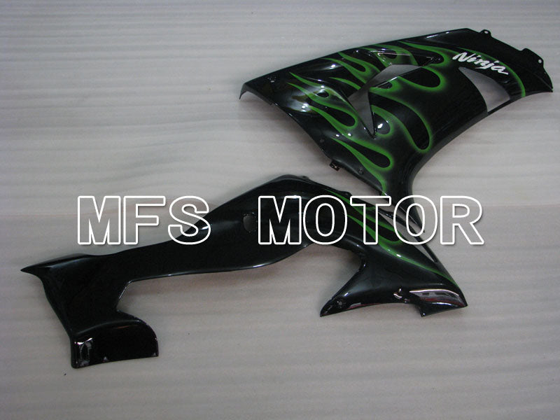 Kawasaki NINJA ZX10R 2006-2007 Injection ABS Fairing - Flame - Black Green - MFS4002 - Fairings Kit