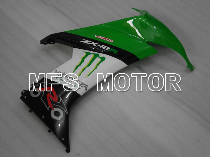 Kawasaki NINJA ZX10R 2008-2010 Injection ABS Fairing - Monster - Black Green White - MFS4064 - Fairings Kit