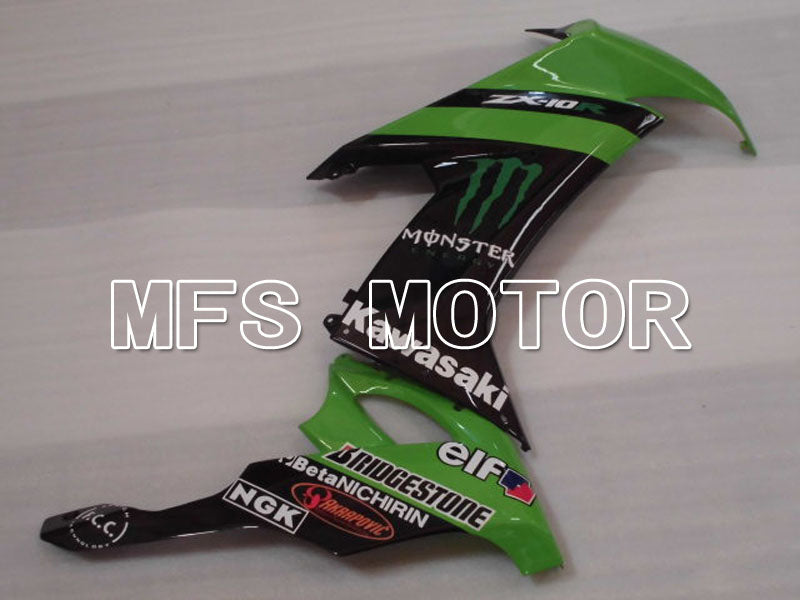 Kawasaki NINJA ZX10R 2008-2010 Injection ABS Fairing - Monster - Black Green - MFS4070 - Fairings Kit