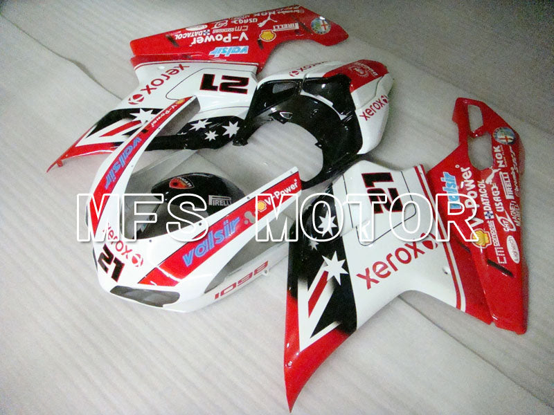 Ducati 848 / 1098 / 1198 2007-2011 Injection ABS Fairing - Xerox - Red White - MFS4098 - Fairings Kit