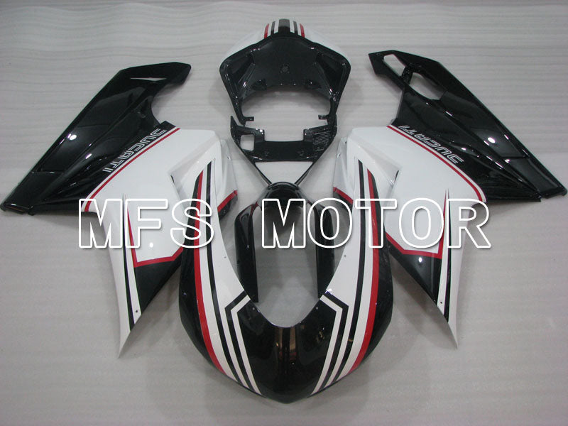 Ducati 848 / 1098 / 1198 2007-2011 Injection ABS Fairing - Factory Style - Black White - MFS4182 - Fairings Kit