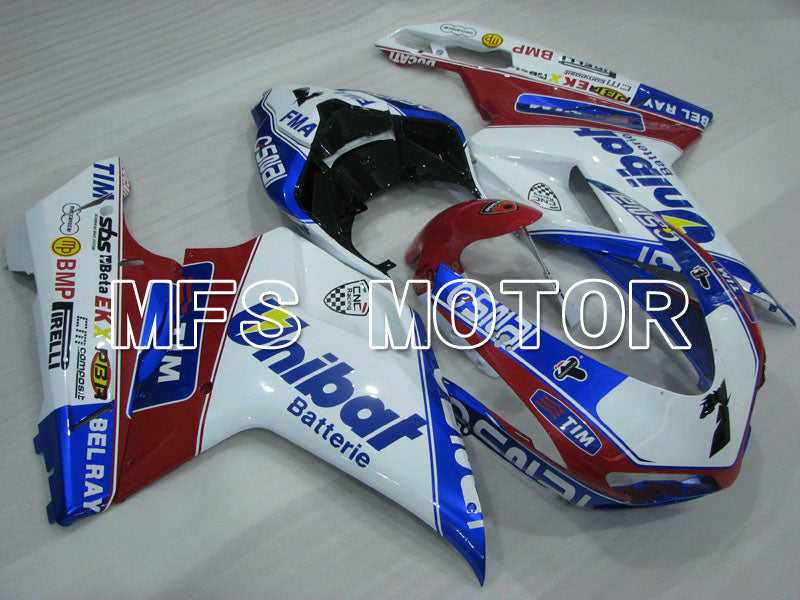 Ducati 848 / 1098 / 1198 2007-2011 Injection ABS Fairing - Unibat - Red wine color White - MFS4197 - Fairings Kit