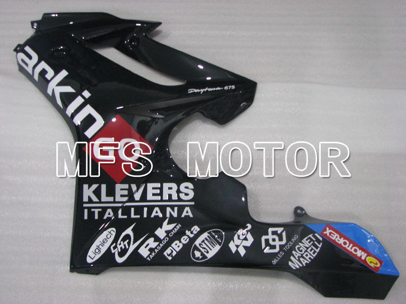 Triumph Daytona 675 2006-2008 Injection ABS Fairing - parkingo - Black White - MFS4199 - Fairings Kit