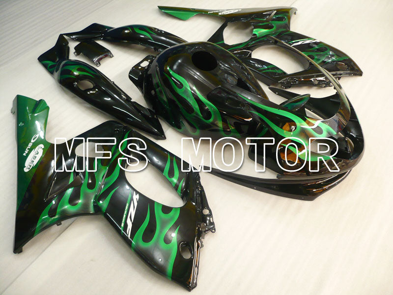 Yamaha YZF-600R 1997-2007 Injection ABS Fairing - Flame - Green Black - MFS4474 - Fairings Kit