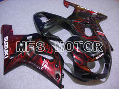 Suzuki GSXR600 2001-2003 Injection ABS Fairing - Flame - Black Red wine color - MFS4545 - Fairings Kit