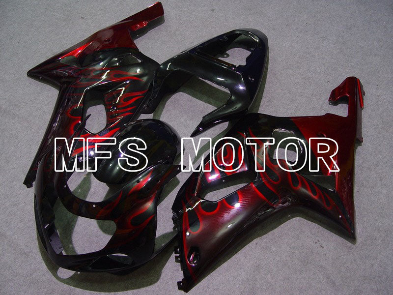 Suzuki GSXR600 2001-2003 Injection ABS Fairing - Flame - Black Red wine color - MFS4551 - Fairings Kit