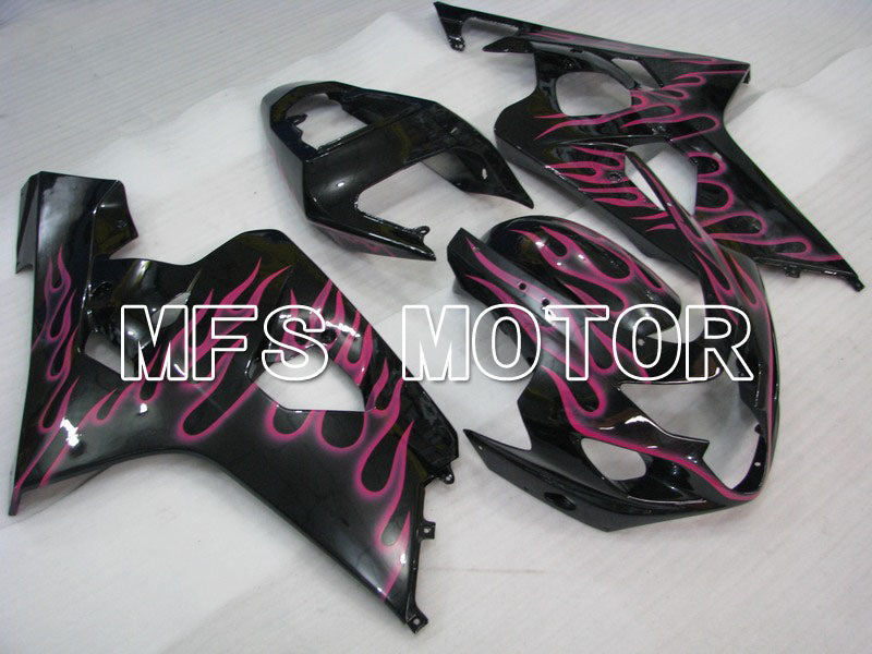 Suzuki GSXR600 GSXR750 2004-2005 Injection ABS Fairing - Flame - Black Pink - MFS4731 - Fairings Kit