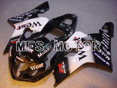 Suzuki GSXR600 GSXR750 2004-2005 Injection ABS Fairing - West - Black White - MFS4853 - Fairings Kit