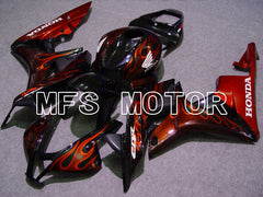 Honda CBR600RR 2007-2008 Injection ABS Fairing - Flame - Black Orange - MFS5613 - Fairings Kit