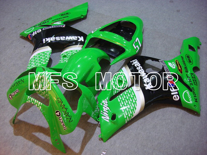 Kawasaki NINJA ZX6R 2003-2004 Injection ABS Fairing - Factory Style - Black Green - MFS5634 - Fairings Kit