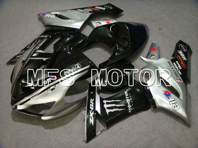 Kawasaki NINJA ZX6R 2005-2006 Injection ABS Fairing - Monster - Black Silver - MFS5706 - Fairings Kit