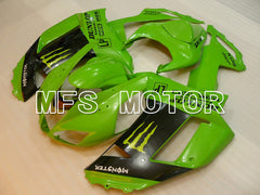 Kawasaki NINJA ZX6R 2007-2008 Injection ABS Fairing - Monster - Black Green - MFS5762 - Fairings Kit