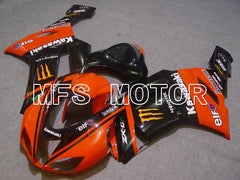Kawasaki NINJA ZX6R 2007-2008 Injection ABS Fairing - Monster - Black Orange - MFS5769 - Fairings Kit