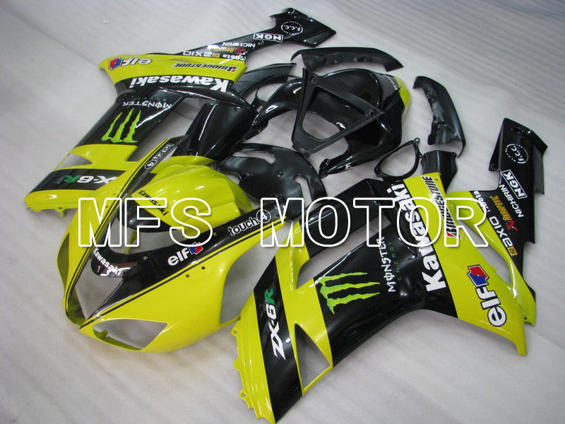 Kawasaki NINJA ZX6R 2007-2008 Injection ABS Fairing - Monster - Black Yellow - MFS5771 - Fairings Kit