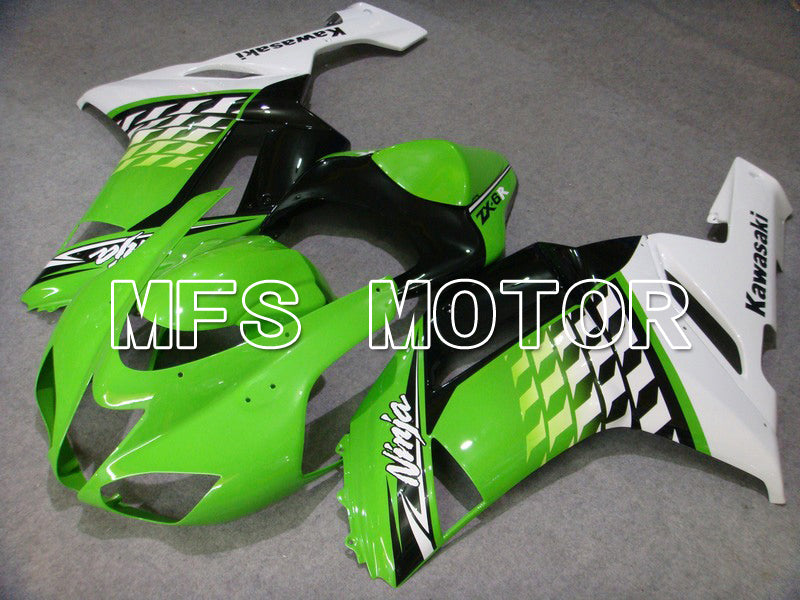 Kawasaki NINJA ZX6R 2007-2008 Injection ABS Fairing - Factory Style - Black Green - MFS5783 - Fairings Kit